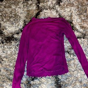 Girls long sleeve sparkly purple dressy shirt